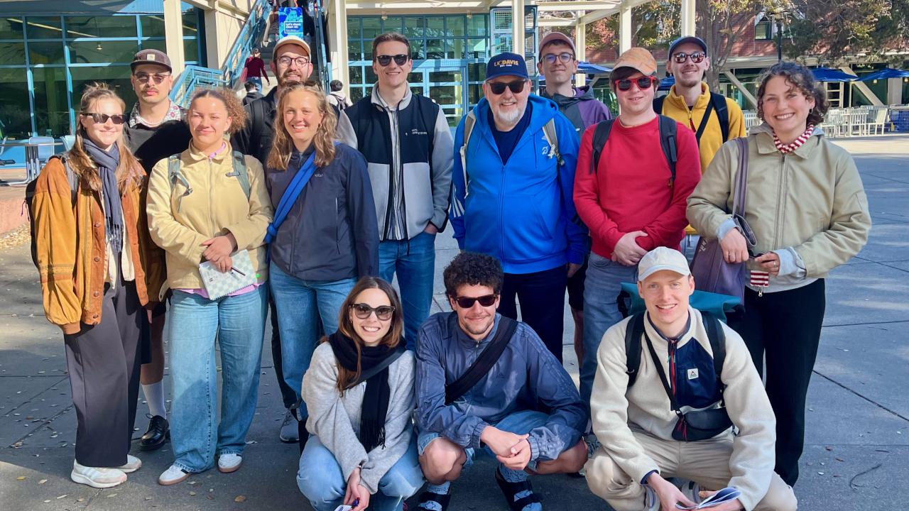 The 2025 Spring exchange cohort, standing in front of the Memorial Union