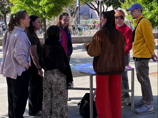 AAU students collecting data during the collaborative mapping exercise -Walker hall UCD.